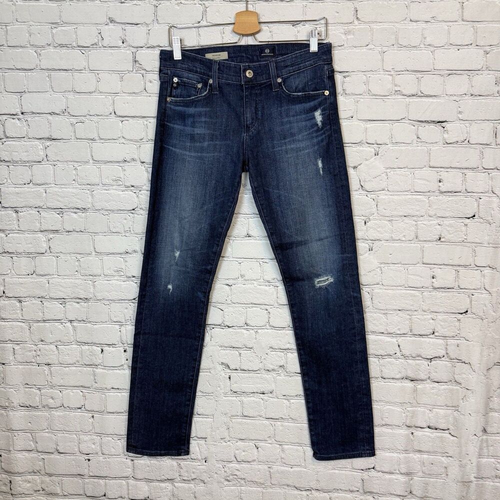AG Adriano Goldschmied The Nolan Relaxed Slim Jeans Distressed Womens 28R Blue
